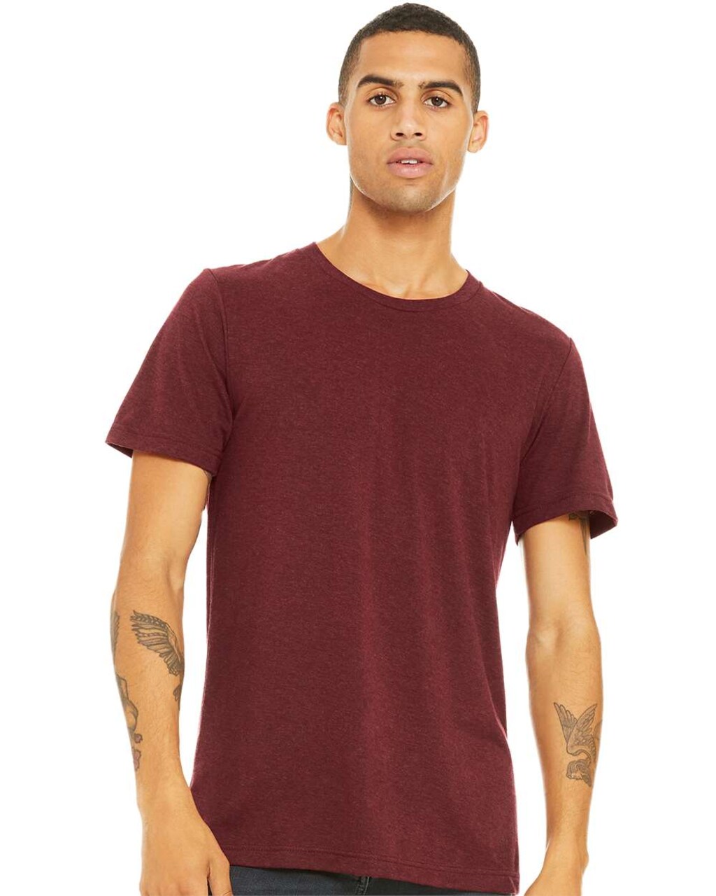 BELLA + CANVAS Triblend Crewneck Short Sleeve T-Shirt for Summer Wear & Custom Print Everyday Tee